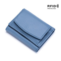 Nowe damskie torebki z naturalnej skóry kobiece portfele ze skóry bydlęcej Lady mała kieszonka na monety futerał na karty Rfid Mini portmonetka przenośne sprzęgło 4
